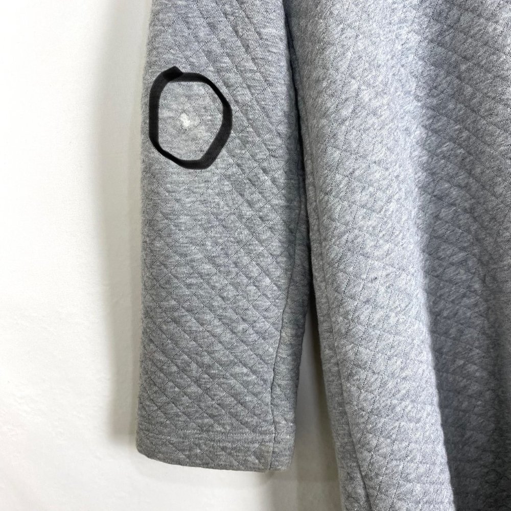 Eileen Fisher One Button Quilted Jacket Cardigan Sweater Grey - Picture 7 of 10